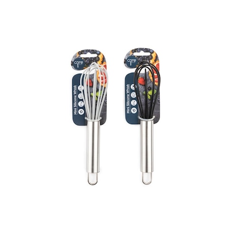 Core Kitchen Core Kitchen Silver Silicone/Stainless Steel Mini Whisk L-6.50 W-1.69 H1.69 AC29916